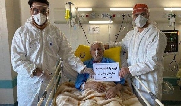 مسن ايراني يبلغ 106 أعوام في مدينة قم يتعافى من 