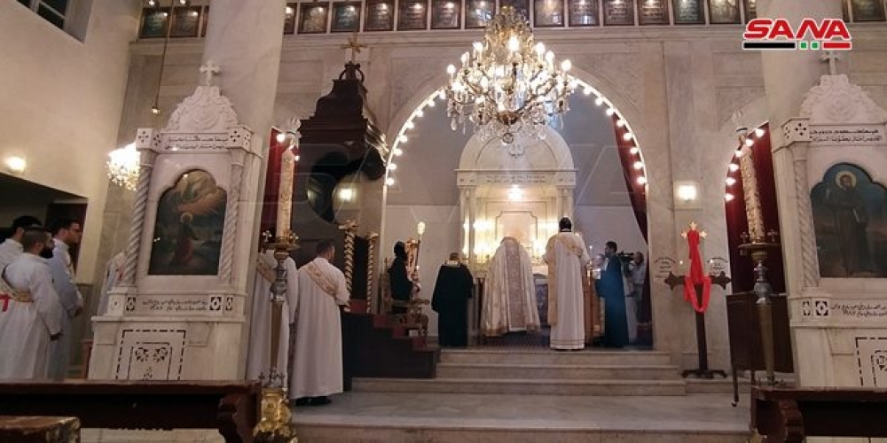الطوائف المسيحية في سورية التي تتبع التقويم الشرقي تحتفل بعيد الفصح المجيد بإقامة الصلوات والقداديس دون حضور مصلين 