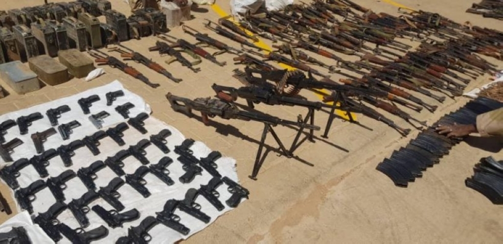 ضبط أسلحة وذخائر، متجهة من السودان لإثيوبيا