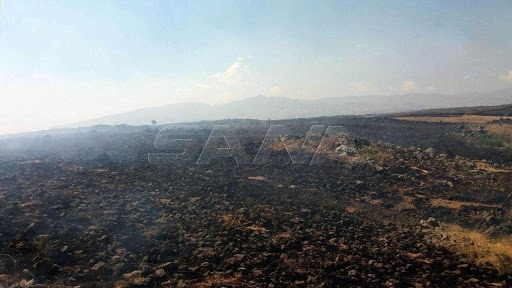 إخماد حريق ضخم في قرية حرفا بريف دمشق