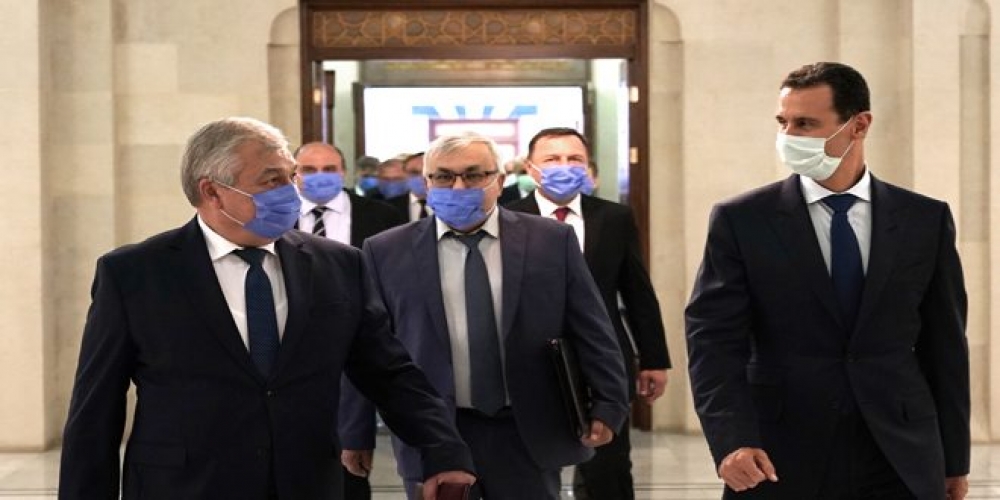 الرئيس الأسد يستقبل لافرنتييف وفيرشينين   