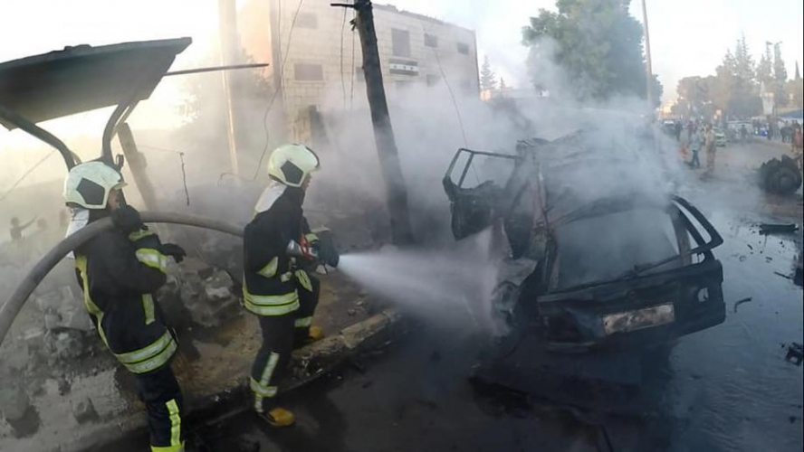استشهاد وجرح عدد من المدنيين بانفجار سيارة مفخخة في عفرين