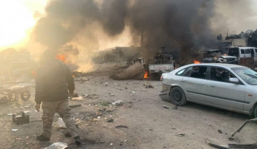 انفجار سيارة مفخخة في مدينة رأس العين، واستشهاد سبعة مدنيين