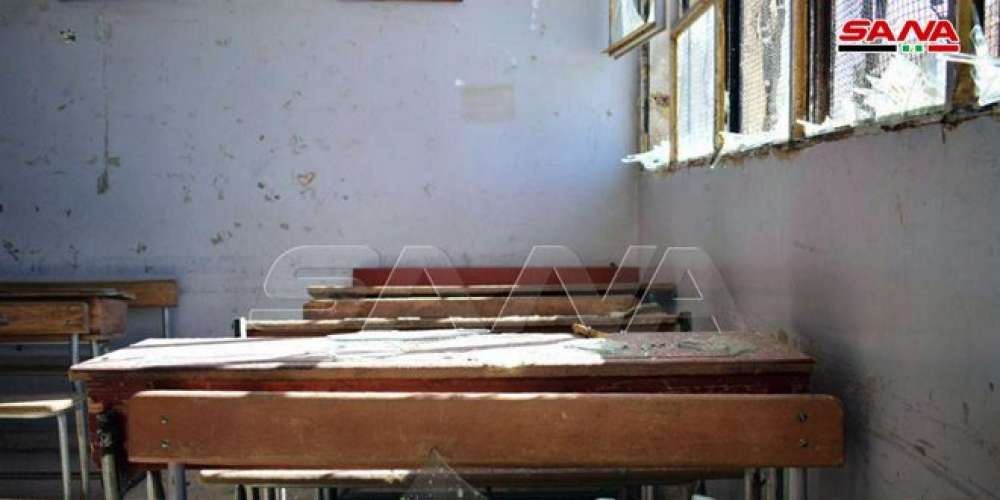 أضرار في مدرسة قرية الحرية للتعليم الأساسي بريف القنيطرة جراء الاعتداء الإسرائيلي الليلة الماضية
