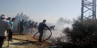إخماد حريق في قرية الرستين بريف اللاذقية   