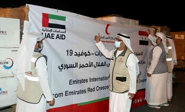  الإمارات ترسل قافلة مساعدات طبية إلى سورية.