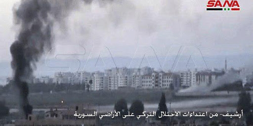 قوات الاحتلال التركي تعتدي بقذائف صاروخية ومدفعية على قرى في ريف حلب الشمالي   