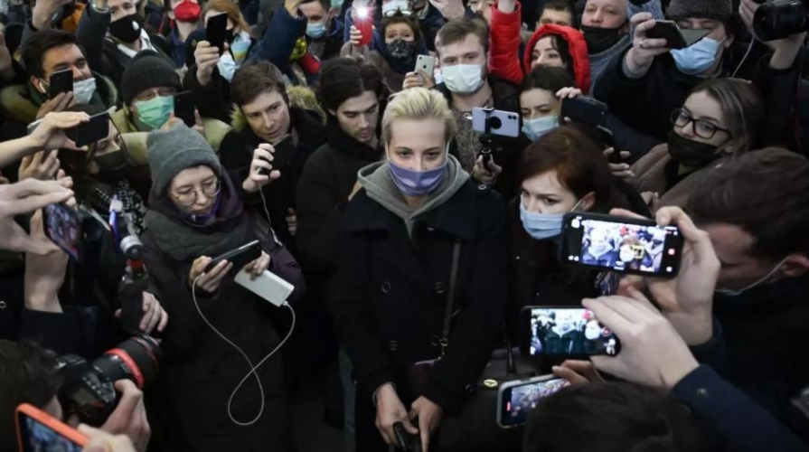روسيا.. اعتقال زوجة المعارض أليكسي نافالني خلال اجتجاجات بالبلاد