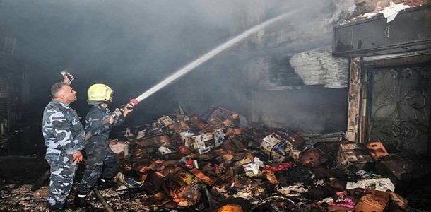 اصابة شخص وإنقاذ ستة جراء حريق في برزة