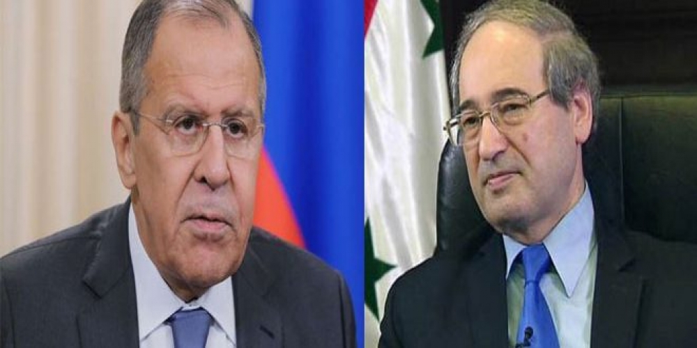 المقداد ولافروف يؤكدان على استمرار التنسيق والتشاور بين سوريا وروسيا