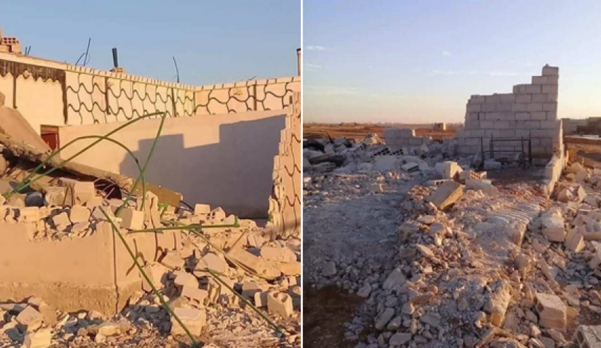 على نموذج الإحتلال الصهيوني في فلسطين .. ميليشيا (قسد) تجرف منازل سكنية   