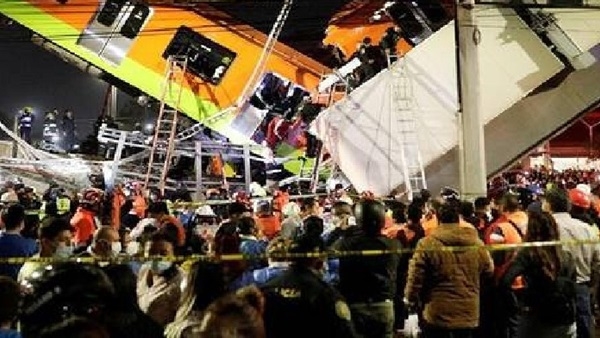 مقتل وإصابة العشرات نتيجة انهيار جسر للقطارات السريعة في مكسيكو سيتي