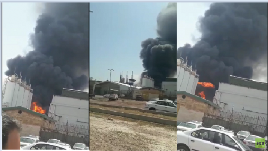 اندلاع حريق عقب انفجار في مصنع لإنتاج المنظفات شمال إيران