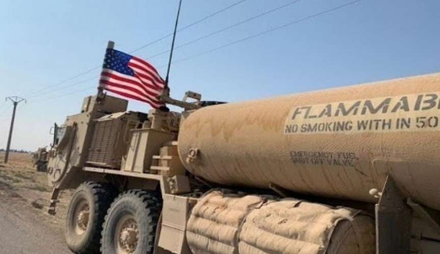 التحالف الدولي ممثل بالإحتلال الأمريكي ينقل 46 شاحنة من القمح السوري المسروق الى العراق
