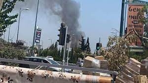 سقوط صاروخ في مستوطنة كريات شمونة في فلسطين المحتلة 