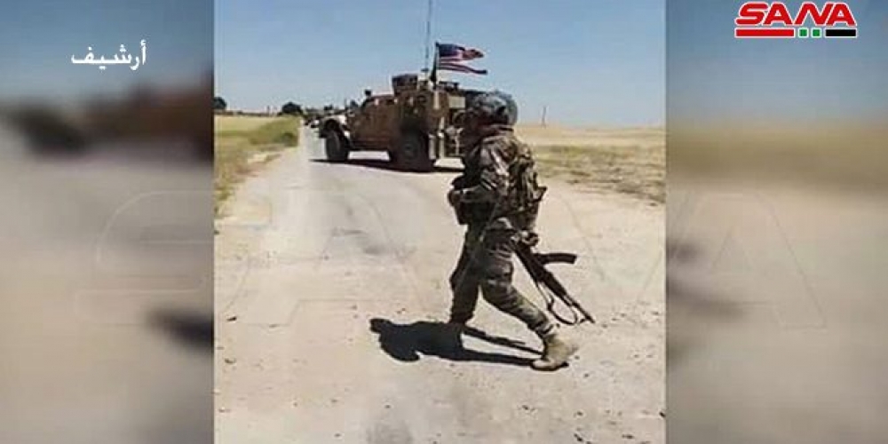 الجيش السوري يعترض رتلاً عسكرياً للاحتلال الأمريكي عند قرية عاكولة في القامشلي
