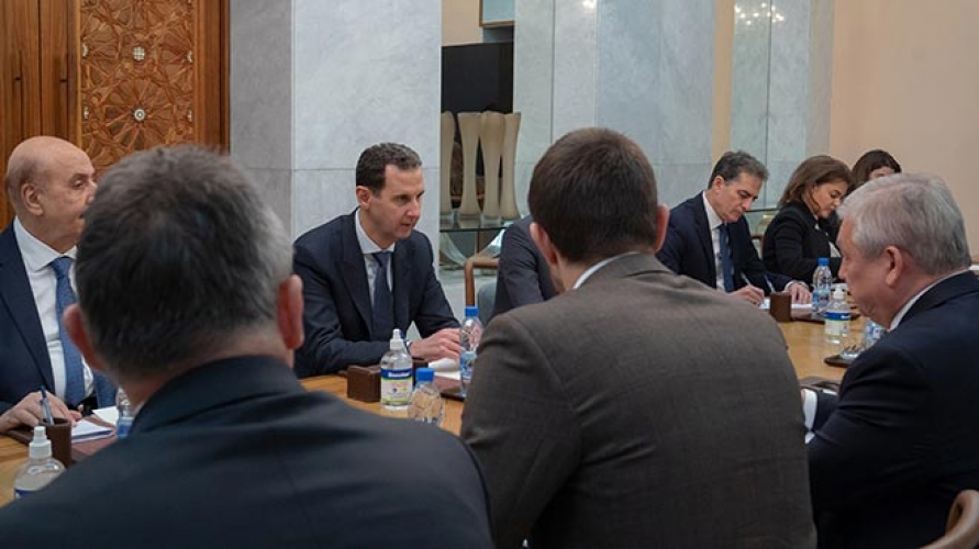الرئيس الأسد يستقبل المبعوث الخاص للرئيس الروسي فلاديمير بوتين والوفد المرافق له.