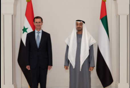 الرئيس الأسد يزور محمد بن زايد آل نهيان ولي عهد أبو ظبي