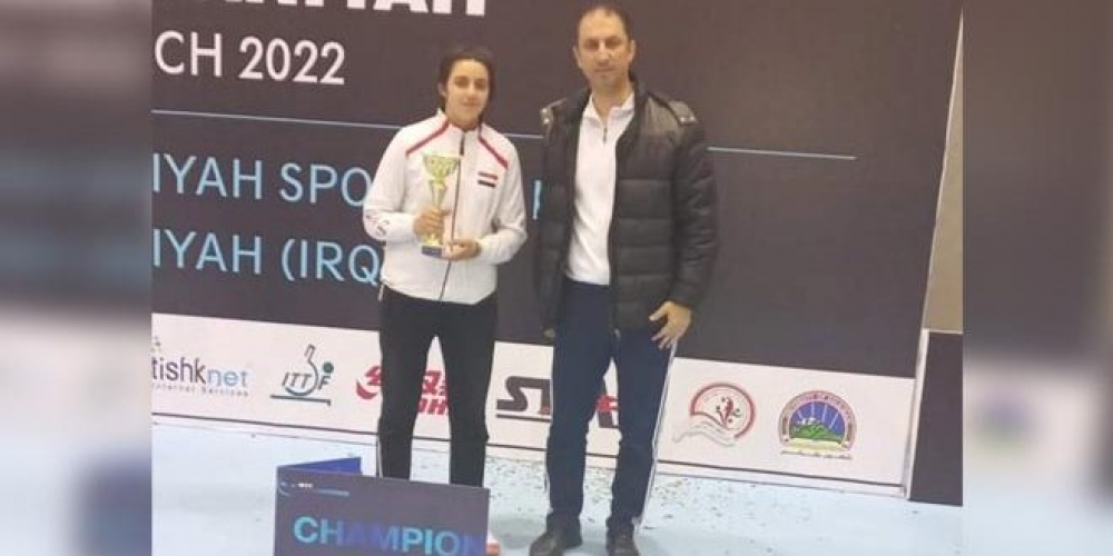 هند ظاظا تحرز ذهبية في بطولة العراق الدولية لكرة الطاولة