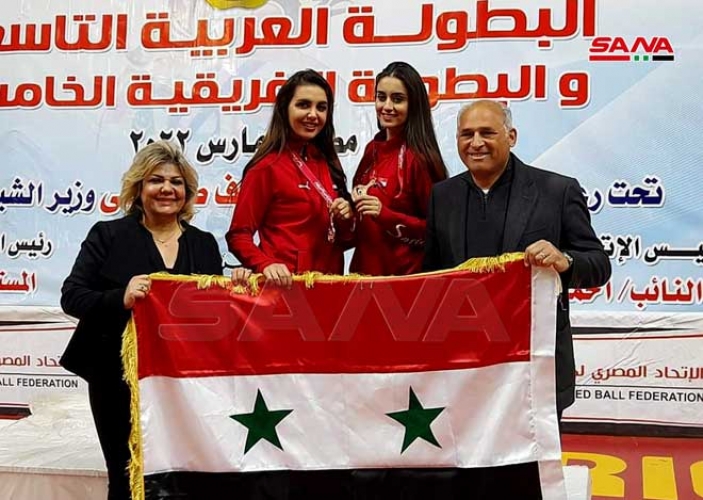 سورية تحرز المركز الثالث في البطولة العربية والأفريقية بكرة السرعة بمنافسات الزوجي