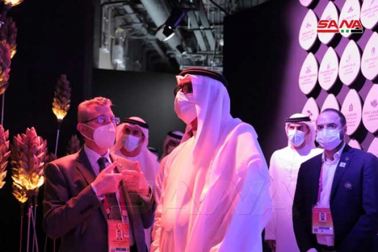 وزير الدفاع الإماراتي يزور الجناح السوري في معرض اكسبو 2020 دبي