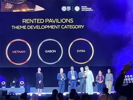 الجناح السوري في اكسبو 2020 دبي يحصل على الجائزة الذهبية لأفضل تجسيد للمضمون
