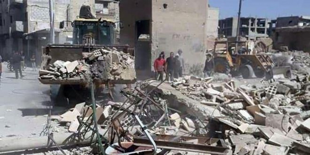 وفاة شخصين في انهيار مبنى في مدينة داريا بريف دمشق