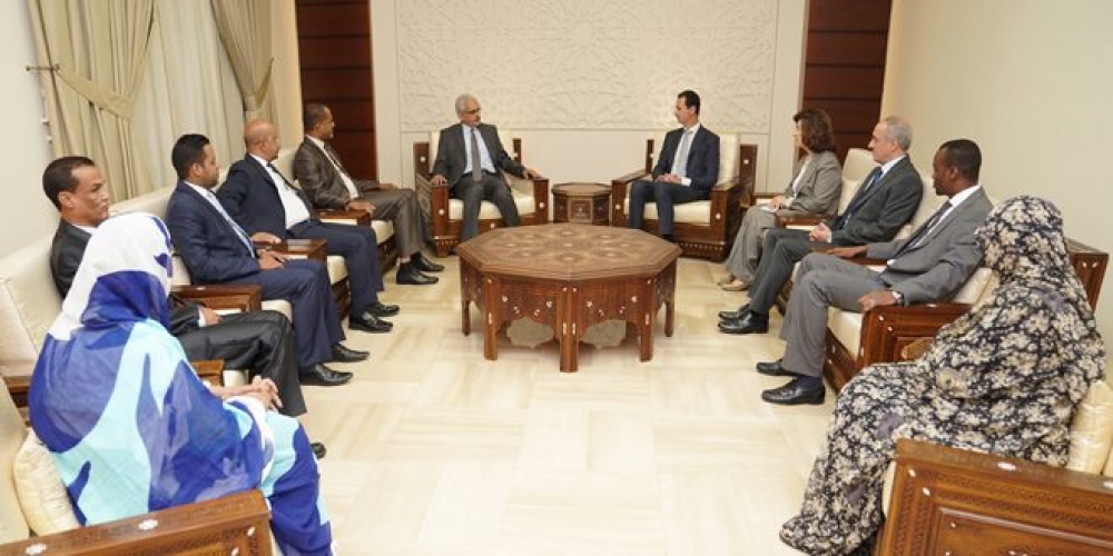 الرئيس الدكتور بشار الأسد يستقبل وفداً برلمانياً من موريتانيا