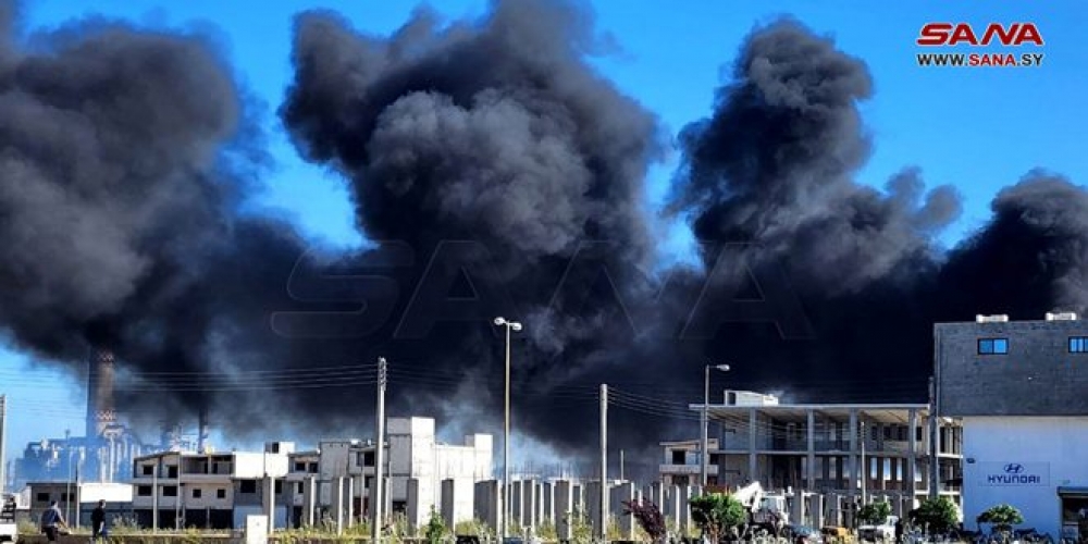 إخماد حريق بالقرب من سور مصفاة بانياس في محافظة طرطوس