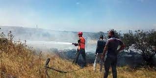 إخماد حريقين في محاصيل زراعية احدهما بمنطقة القصير بريف حمص والآخر في بلدة جدية بدرعا
