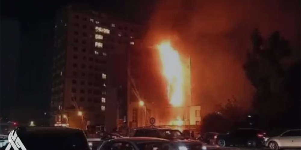إصابة 4 أشخاص جراء حريق بفندق في أربيل 