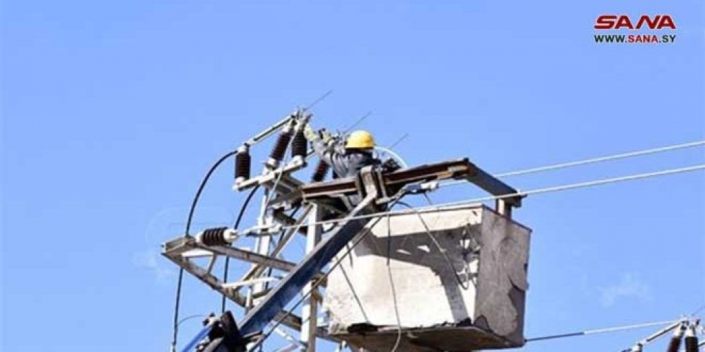 عودة التيار الكهربائي إلى محافظة دير الزور بعد إصلاح خط توتر /جندر-التيم/