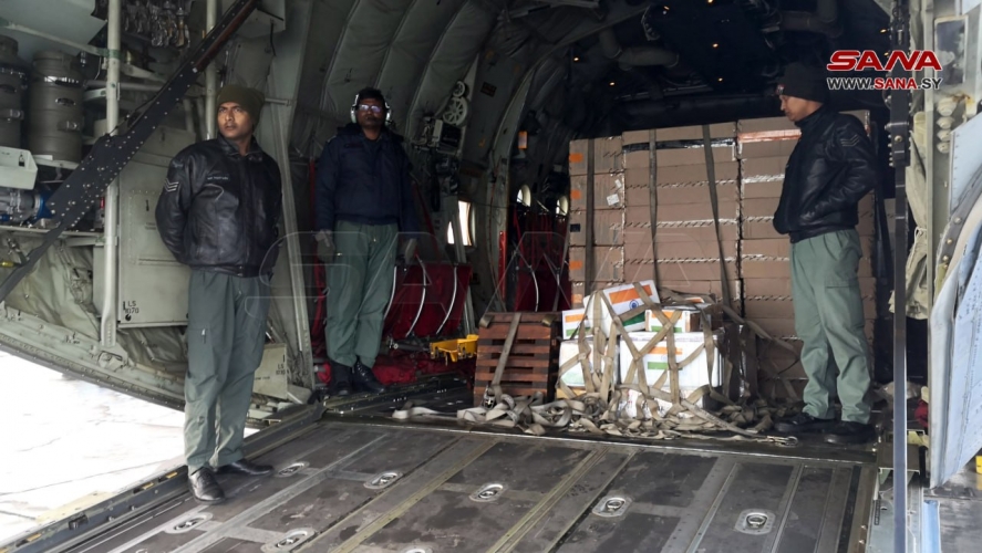 طائراتان إماراتية وهندية تصلان إلى مطار دمشق محملتان بالمساعدات لمتضرري الزلزال