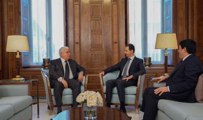 الرئيس الأسد يستقبل رسالة تعزية من رئيس الوزراء العراقي نقلها الفياض