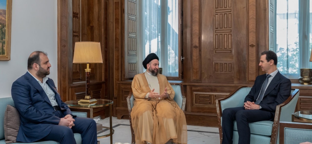 الرئيس بشار الأسد يبحث مع عمار الحكيم رئيس تيار الحكمة الوطني في العراق التطورات السياسية والعلاقات بين البلدين