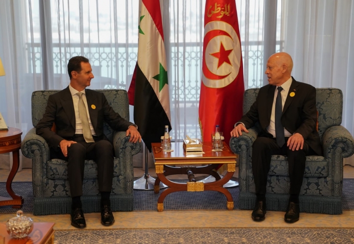 الرئيس بشار الأسد يلتقي نظيره التونسي قيس سعيد على هامش مشاركته في القمة العربية