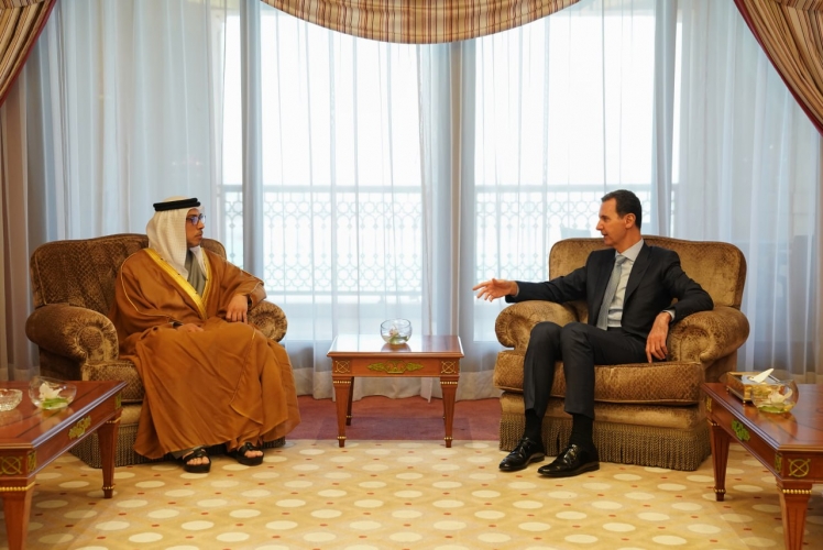 الرئيس الأسد يلتقي نائب رئيس دولة الامارات العربية المتحدة رئيس الوفد الإماراتي المشارك في القمة العربية