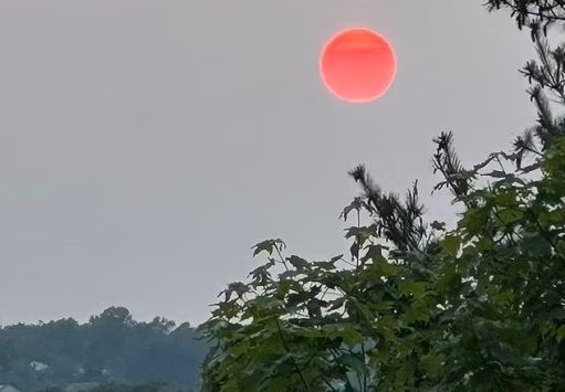 حرائق الغابات في كندا تلون ضوء الشمس بالأحمر في أمريكا