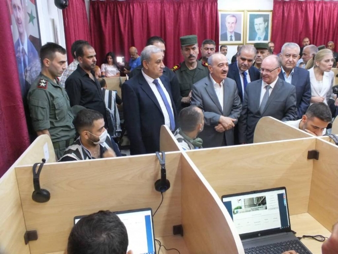 افتتاح مركز نفاذ الجامعة الافتراضية السورية بالسجن المركزي في اللاذقية