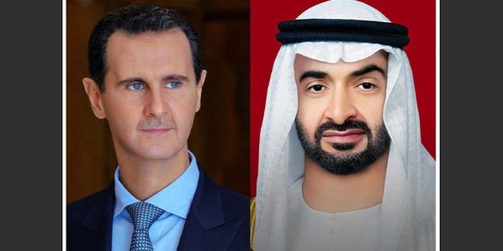 الرئيس الأسد يتلقى اتصالاً من سمو الشيخ محمد بن زايد آل نهيان