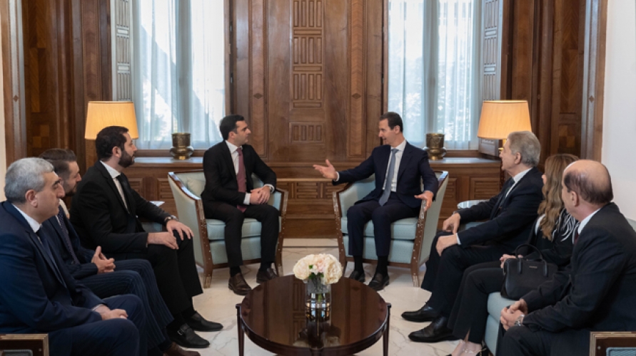 الرئيس الأسد يستقبل أرشاكيان ويؤكد عمق العلاقات بين سورية وأرمينيا وضرورة تعزيزها