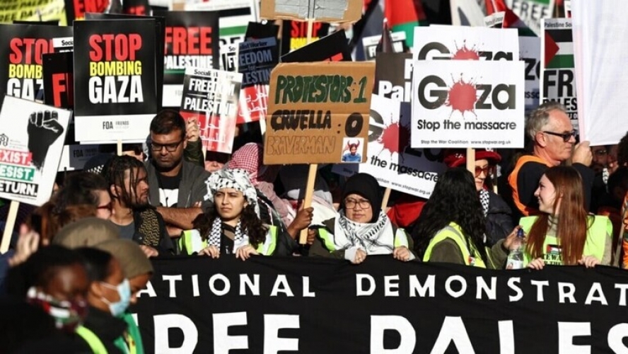 100 مظاهرة في بريطانيا رفضاً للهجوم الإسرائيلي على غزة
