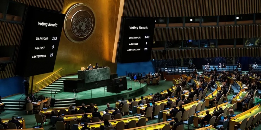 الجمعية العامة للأمم المتحدة تتبنى قراراً بأحقية فلسطين في العضوية الكاملة بالأمم المتحدة