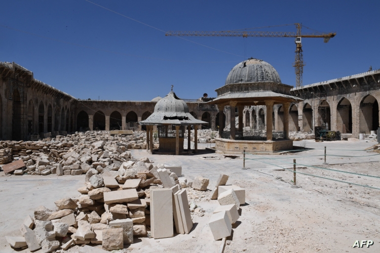 ترميم 90% من مئذنة الجامع الأموي في حلب