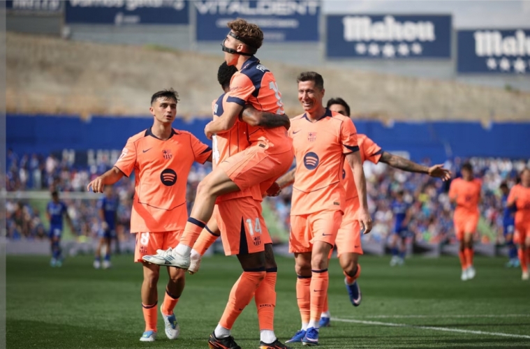 برشلونة يتغلب على خيتافي بثنائية نظيفة ويقترب خطوة أخرى من اللقب