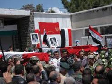 تشييع جثامين 11 شهيداً من مشفى حمص العسكري إلى مدنهم وقراهم