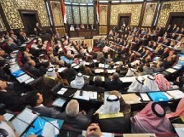 1st Meeting of People's Assembly, Mohammad Jihad al-Laham Elected as Speaker