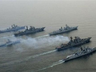 الإسطول الروسي في المتوسط من مهامه محاصرة أسطول الناتو قرب سورية  .