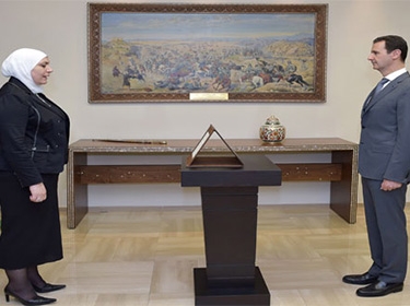 Al-Qadiri sworn in before President al-Assad