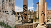 غضب في الأردن بعد تشويه عاشق أحد أعمدة جرش الأثرية